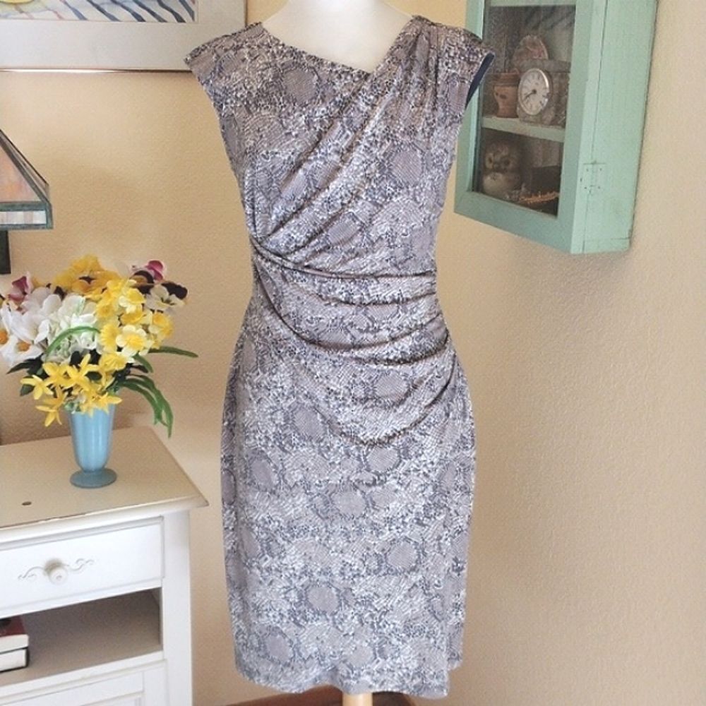 Connected Apparel Reptile Print Dress